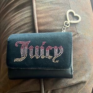 Juicy Couture Black Wallet with Heart Charm